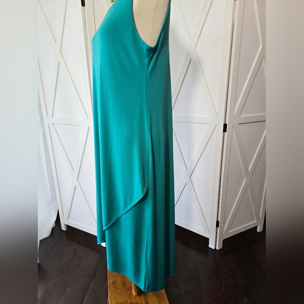 Alfani Tulip Hem Front Sleeveless Dress In Green - Picture 5 of 9